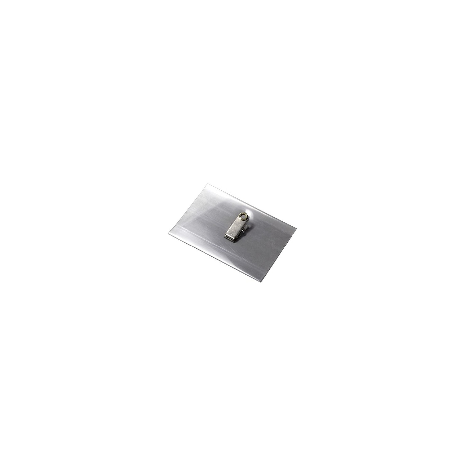 Blanks/USA 4 x 3 Alligator Clip Name Tag Holder Clear 100/Pack NBH1LA