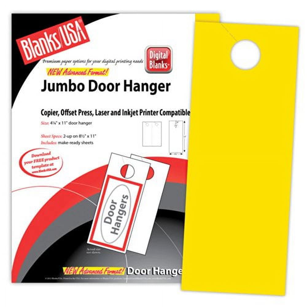100-Pack White Door Hangers - 4.25 X 11 Inch Blank Door Hanger Cards For Printing, Perforated Hole, 90 Lb Index Paper