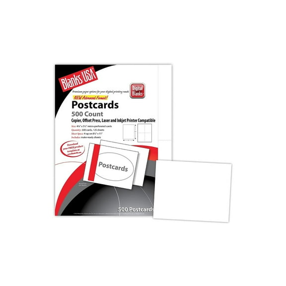 Blanks/USA Timberline Digital Postcard 5 1/2" x 4 1/4" Birch White 125/Pack (PC35T64BW)