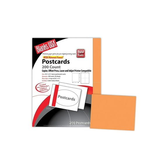 Blanks/USA Timberline Digital Postcard 5 1/2 x 4 1/4 Hunters Orange 50/Pack PC302T64HO