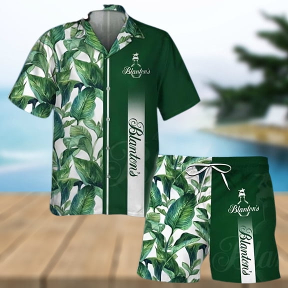 Blanton s Bourbon Tropical Leaf Hawaiian Shirt
