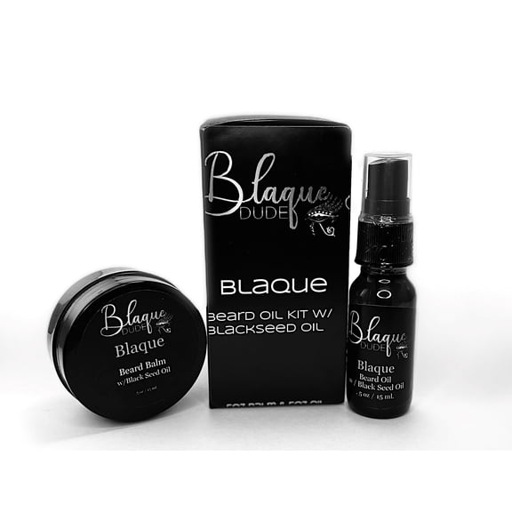 Blaque Beard Oil Kit- Organic Blend to Soften, Strengthen & Condition Beard and Skin - 1 oz"