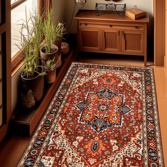 Blarity Area Rug, 2x3 ft Low-Pile Vintage Machine Washable Rugs for Living Room, Non-Slip Backing Non-Shedding Indoor Floor Rugs, Kitchen Rugs, Bath Mats, Home Decor, Multi Color