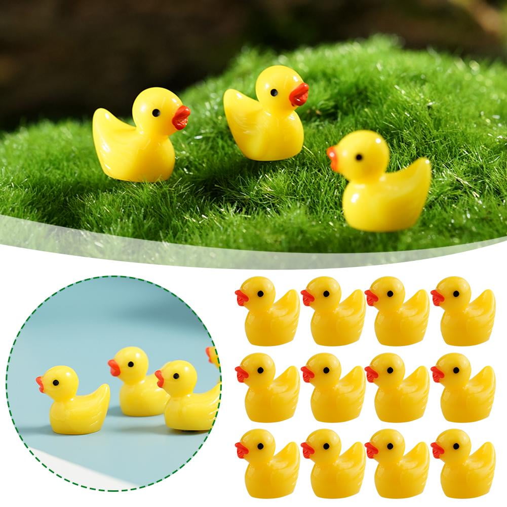Blarkrus 100/200X Mini Rubber Dus Miniature Resin Dus Yellow Tiny Duies ...