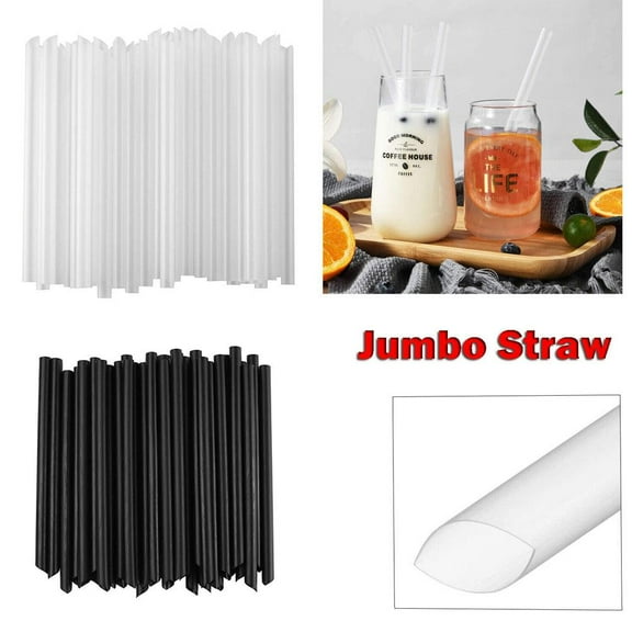 Blarkrus 100x Straws Extra Wide Fat Jumbo Boba Bubble Tea Smoothie Drinking Straws 10mm'
