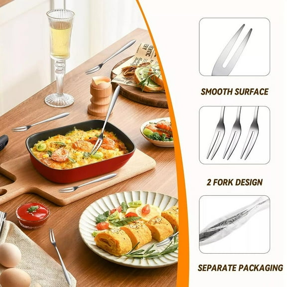 Blarkrus 10Pcs Stainl Stl Small Fruit Fork Dert Cake Salad Fork Tableware K