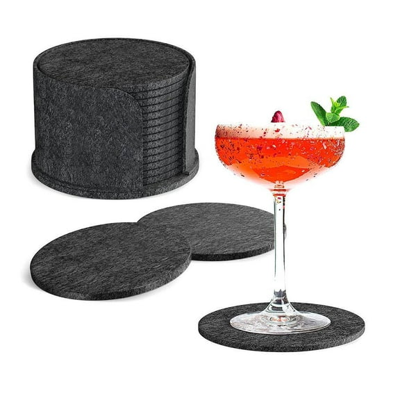 Blarkrus 10pcs Rod Felt Coasters Bulk Set with New K4
