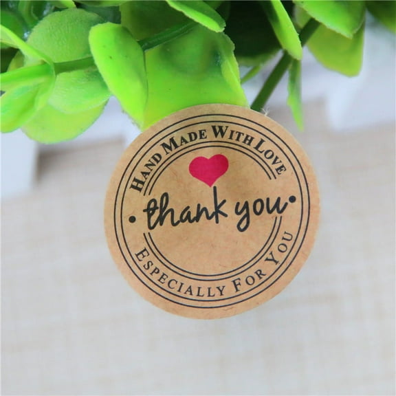 Blarkrus 12Pcs Thank You Stiers Seal Labels Craft Paaging F5T7 GD Kraft