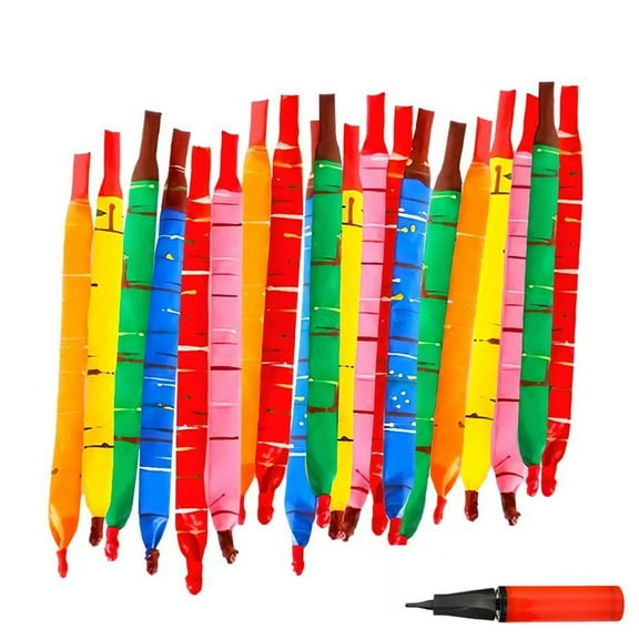 Blarkrus 20 Pack Rocket Balloons, Self-Flying Rocket Balloons with Inflator, for Party Decorations Weddings Celebrations, Multicolor