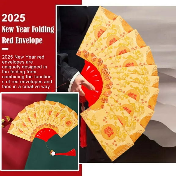 Blarkrus 2025 Chinese New Year Fan shaped Red Envelope Folded Red Envelope