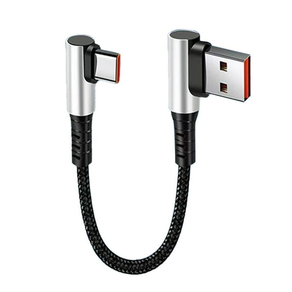 Blarkrus 25/50cm Short Charging Cable Elbow 90 Degr USB C C NEW Cables Micro Type