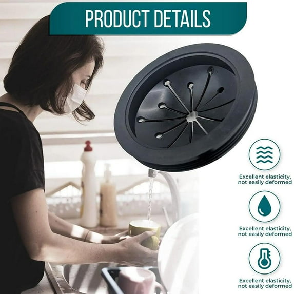 Blarkrus 3-Inch Garbage Disposal Splash Guard - Kitchen Sink Baffle Covers for Whway, Waste King and GE Models - Rubber Drain Cover for Effective Food Waste Disposal and Splash Protection