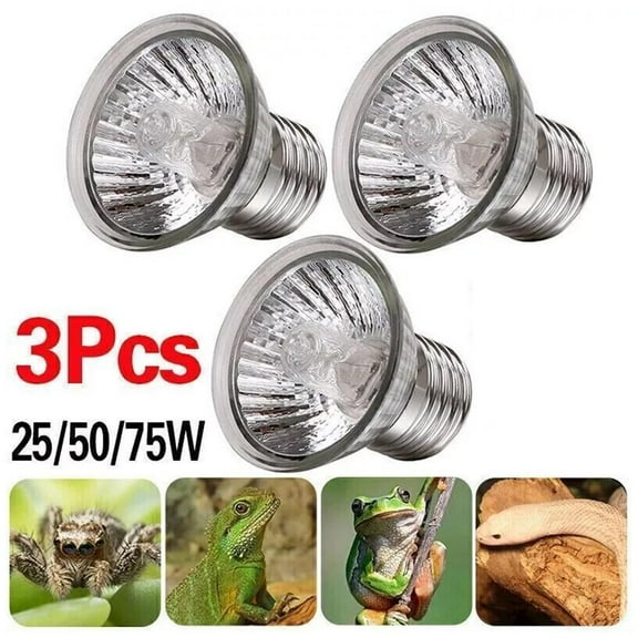 Blarkrus 3Pcs Reptile Light Bulb UV Heat Lamp Uvb+Uva Tortoise Turtle Calcium