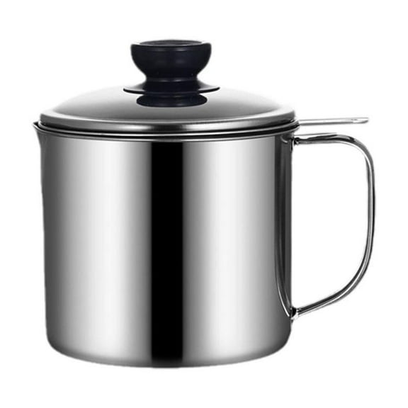 Blarkrus 5.6 Inch Tall Cooking Oil Container with Lid, Separates Food from Oil for Healthier Frying, Ideal for Kitchen Bacon Grease and Fats