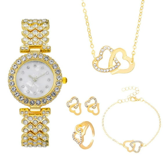 Blarkrus 5PCS Fashion Watch with Rhinestone Jewelery S