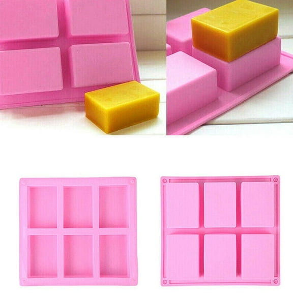 Blarkrus 6 Cavity Silicone Rectangle Soap Mould Homemade DIY Making Cake Tool Craft