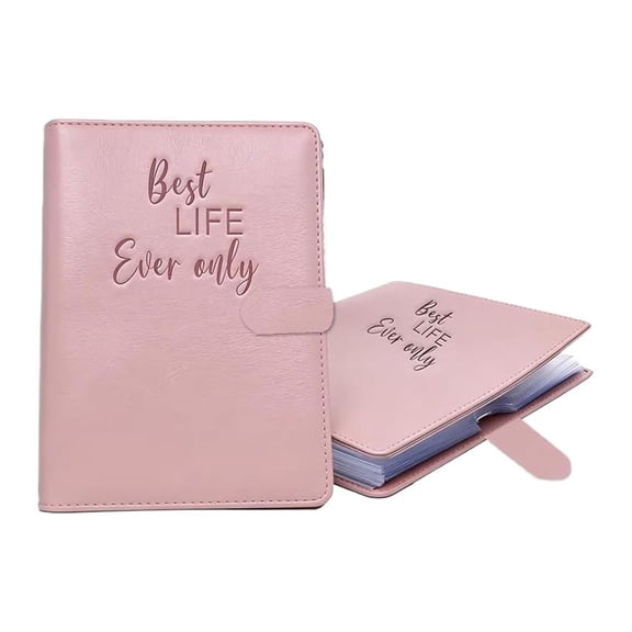 Blarkrus A5 Journal Closure Bound, Refillable Binder with Button, for Church Ministry Tract Holder Setup and Daily Use, Pink
