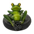 Blarkrus Adorable Floating Frog Resin Statues for Ponds Cute Pond Decor