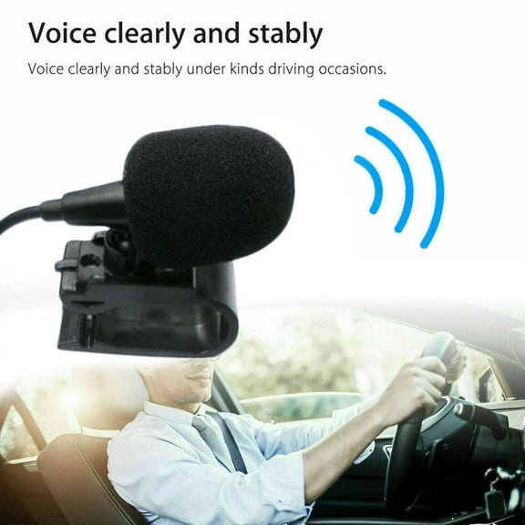 Blarkrus Black Car Condenser Sticky Microphone Car Microphone Car Bluetooth 3.5mm Clip Microphone