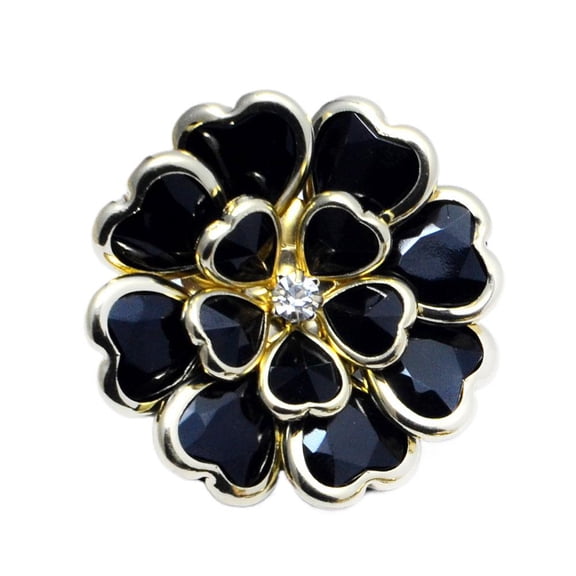 Blarkrus Button Covers 1 Pack, Decorative Shirt Button Covers with Bronze Rhinestone, for Shirts Blouses and Diy Sewing, Black