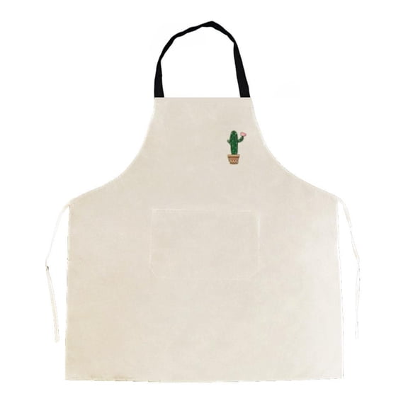 Blarkrus Cactus Apron PVC, Adjustable Belt with Front Pocket, for Kitchen Cooking Car Washing Manicure, Brown
