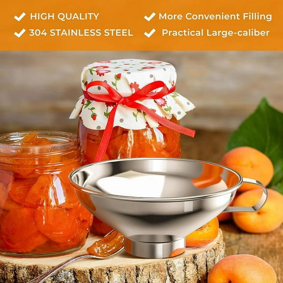 Blarkrus Canning Fnel,Food Grade Stainl Stl Wide Mouth Fnel,Metal Canning Fnel for Mason Jars, Large Canning,Mason Jar Fnel,Large Fnel for All Liquid and Solid