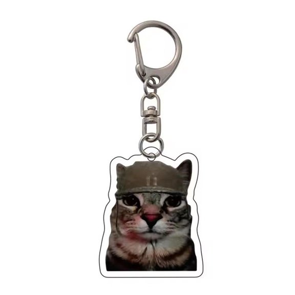 Blarkrus Cat Face Keychain 1 Piece, Funny Meme Expression Design, for Backpack Pendant Decoration Setup and Daily Use, Multicolor