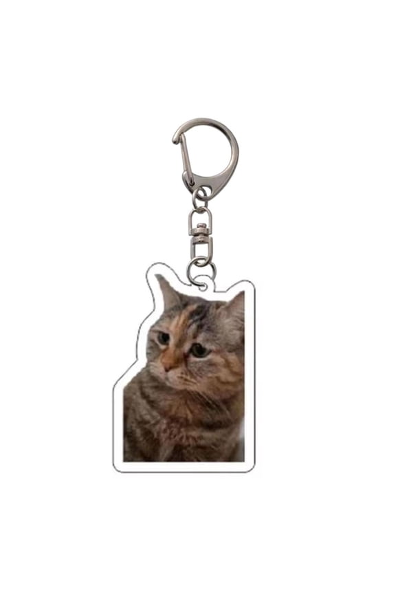 Cat Face Keychain 1 Piece, Funny Meme Expression Design, for Backpack Pendant Decoration Setup and Daily Use, Multicolor