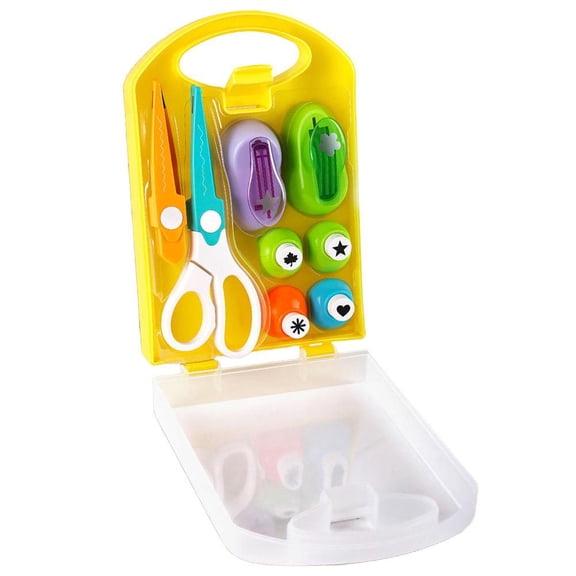 Blarkrus Children's Craft Hole Punch Set, 8.27x5.51x1.57 in Storage Box, Safe & Easy for Small Hands, Creative Art Project Tool for Ages 3+
