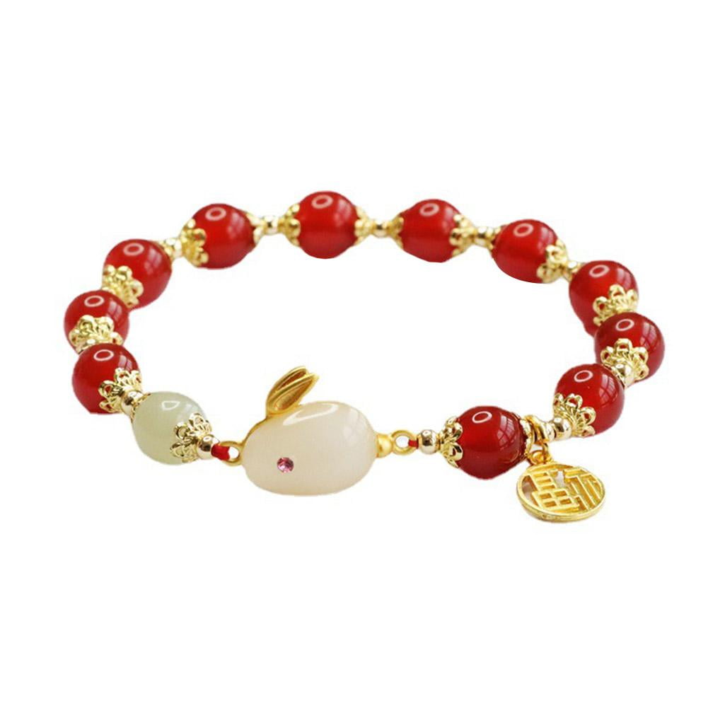 Blarkrus Chinese Style Rabbit Beads Bracelet Adjustable Bangle New ...