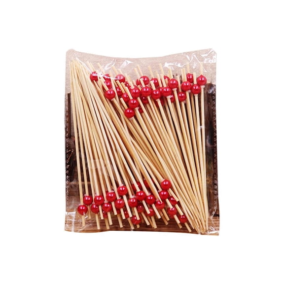 Blarkrus Cocktail Picks Plastic Disposable, Decorative Fruit and Skewers, for Party Appetizers and Garnishes, Red