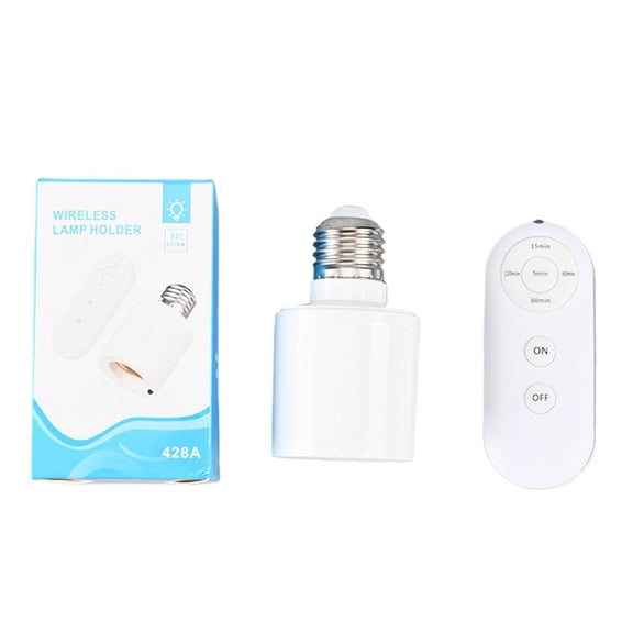 Blarkrus E27 Lamp Holder Converter Remote Control Light, on Off Control, for Smart Home Setup and Daily Use, Multicolor, 1set