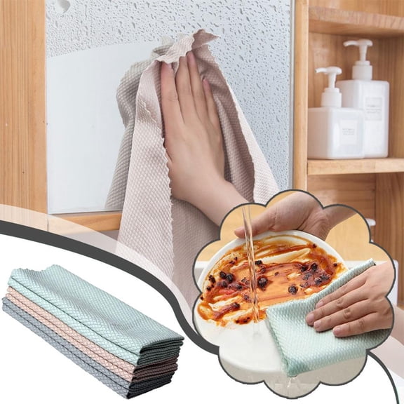Blarkrus Easy Clean Fish Scale Microfiber Cleaning Cloth For Household Reu Cleaning