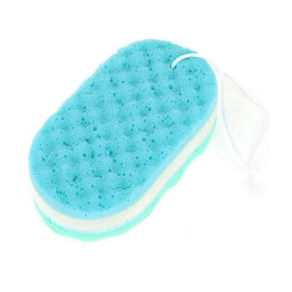 Blarkrus Exfoliating Body Sponge with Long Handle, Soft Unbalanced Design for Deep Cleansing, Ideal for Reaching Back and Neck in Bath