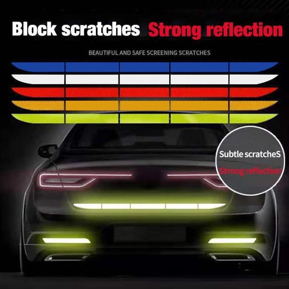 Blarkrus Fluorescent Green 5-Pack Car Reflective Stickers Night Anti-Rear-End Collision Car Stickers Decorative Rear Anti-Collision Artifact Night Warning Sign Luminous Stickers