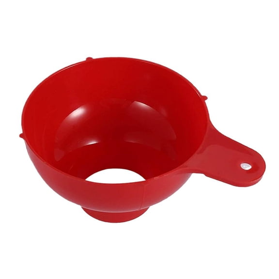 Blarkrus Funnel Set 6-Piece Kitchen, Red Plastic Funnels with Scale and Scraper, for Canning and Kitchen Use Setup and Daily, Red