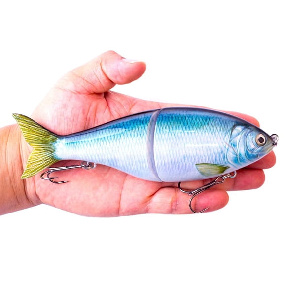 Blarkrus Glide Bait Fishing Lure, Sinking S-Wave Action with Swimbait Design, for Bass Trout Walleye Setup and Daily Use, Gold