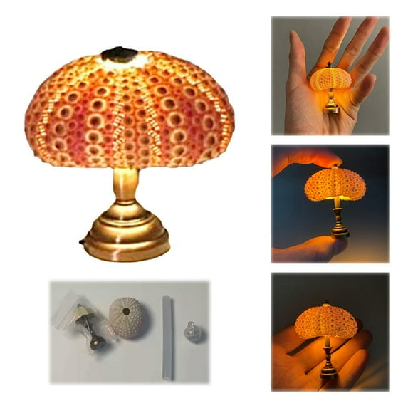 Blarkrus HFLWYWD DIY Sea Urchin Night Light,Portable Sea Urchin Beach Themed Night Light,Sea Urchin Shell Night Lamp, Fny Beach Animal Night Lamp, Nightstand Lamp Creative Led Night Light