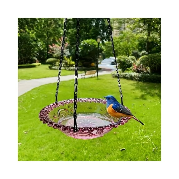 Blarkrus Hanging Bird Bath Outdoor Birdbath Bowl Hanging Bird Feeder Tray for Garden M5K5