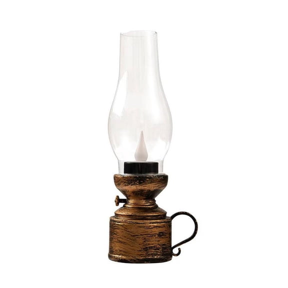 Blarkrus Led Vintage Kerosene Lamp Electronic Swing CandleLed Flameless Candle Lantern Kerosene Oil LampLed Light Electronic Kerosene LampVintage Electric Oil Lamp Table LampDesktop Decoration1