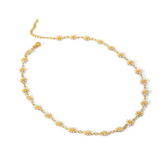 Blarkrus Little Daisy Flower Necklace, Sunflower Necklace, Colourful Flowers, Elega