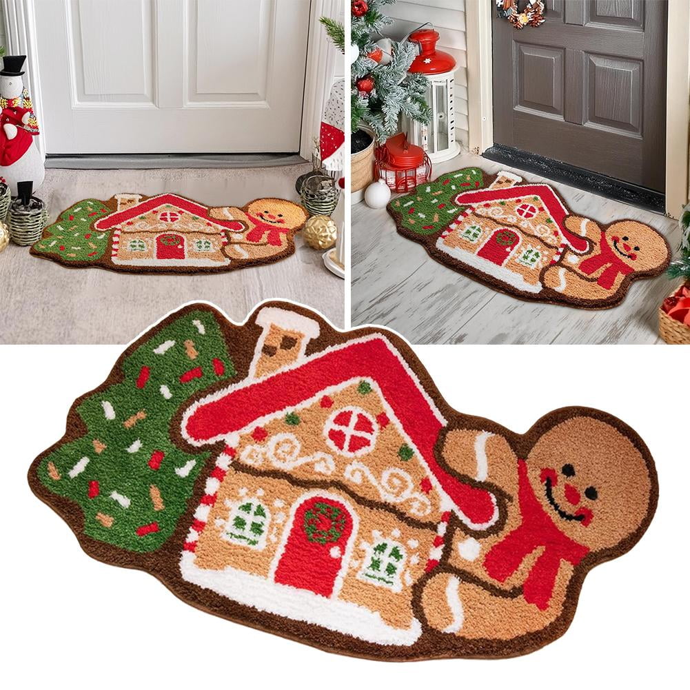 Blarkrus Lttoisl Christmas Gingerbread House Area Rug Irregular ...