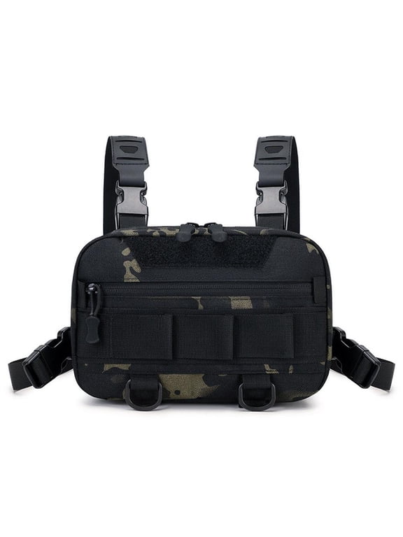 Men's Chest Rig Vest Outdoor Harn Bag Hiking Pouch Crossbo Shoulders