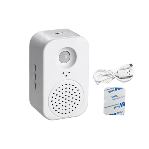 Blarkrus Motion Doorbell Battery Infrared, Recordable Welcome Message with Smart Design, for Home Entryway or Shop Door, White, 1pcs