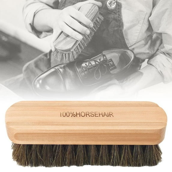 Blarkrus Original Wood Color Horsehair Wood Brush Car Detail Polishing Polishing Brush Seat Handle Dashboard Roof Cleaning Advanced Car Wash Brush
