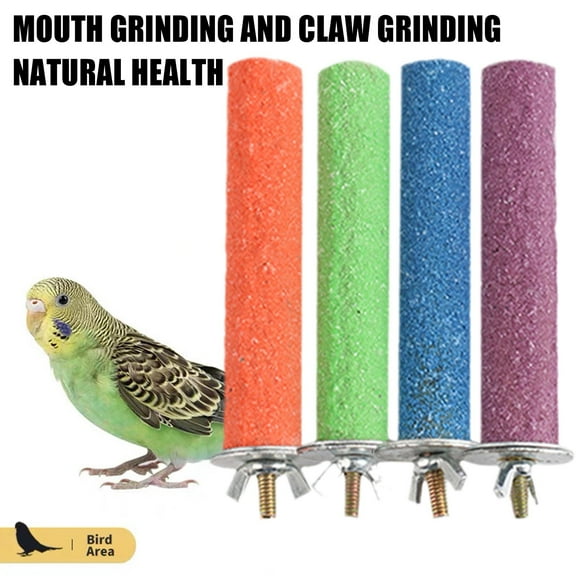 Blarkrus Parrot Paw Grinding Perch Stand Pets Bird Quartz Branch Budgie Shelf ToyU.K-Fast