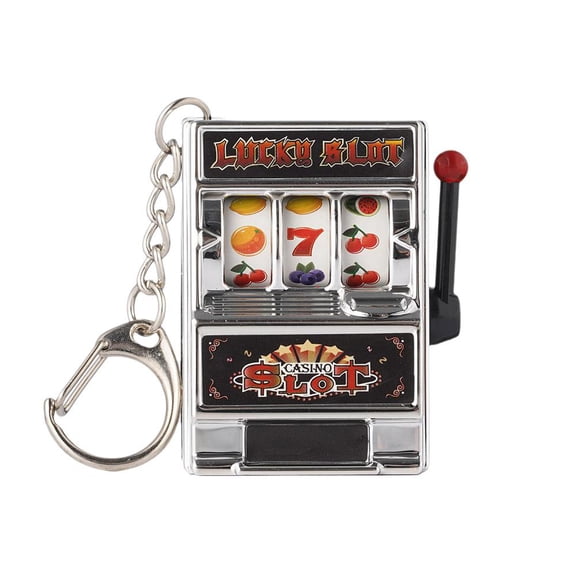 Blarkrus RYGRZJ Slot Machine Keychain,Mini Casino Key Chains Keychain,Lucky Charm Pendant Keychain for Christmas Las Vegas Party