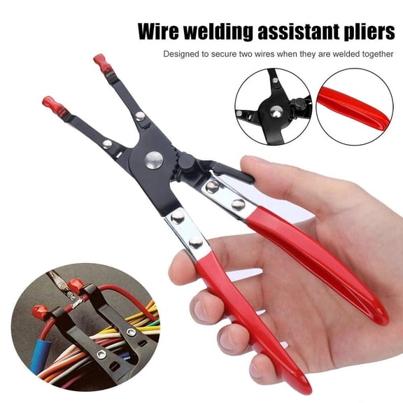 Blarkrus Red Car Wire Welding Clamp Pliers Wire Welding Auxiliary Pliers Auto Repair Auto Maintenance Tools