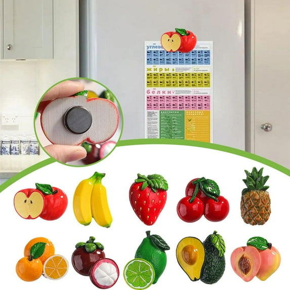Blarkrus Resin Fruits F Magnets Creative 3D Fruit Magnets Stier Refrigerator