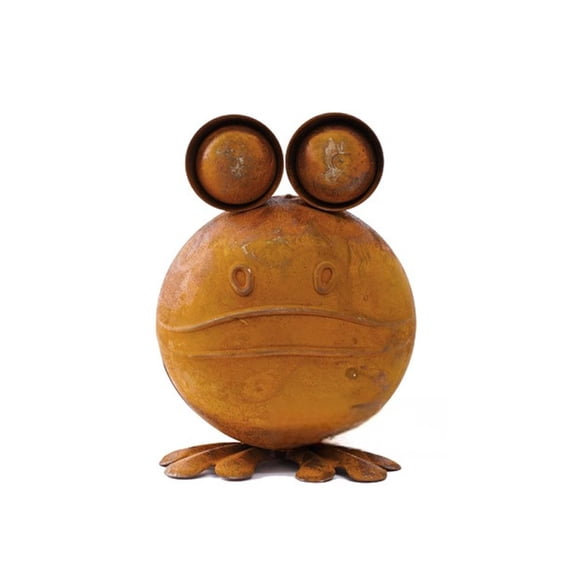 Blarkrus Rusty Iron Frog Statue Sculpture, Rustic Garden Decoration with Decor Design, for Garden Yard Patio Art Display, Multicolor, 1pcs